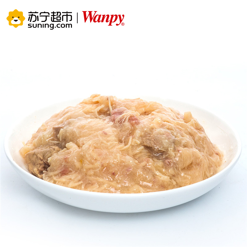 [苏宁超市]顽皮wanpy鲜封包泰迪金毛狗拌饭湿粮 宠物食品 宠物主食 幼犬用鸡肉+牛肉鲜封包 80g