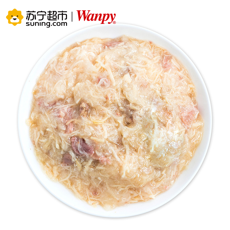 [苏宁超市]顽皮wanpy鲜封包泰迪金毛狗拌饭湿粮 幼犬用鸡肉+鸡胗鲜封包 80g