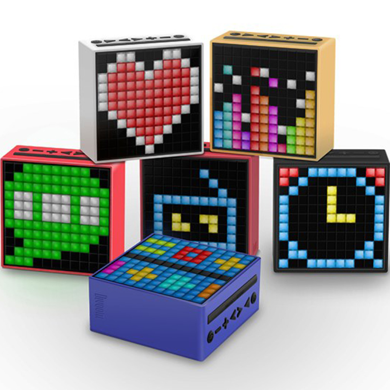 Divoom TimeBox 智能蓝牙音箱 LED彩屏 便携喇叭音响 免提闹钟 LED灯 黑色