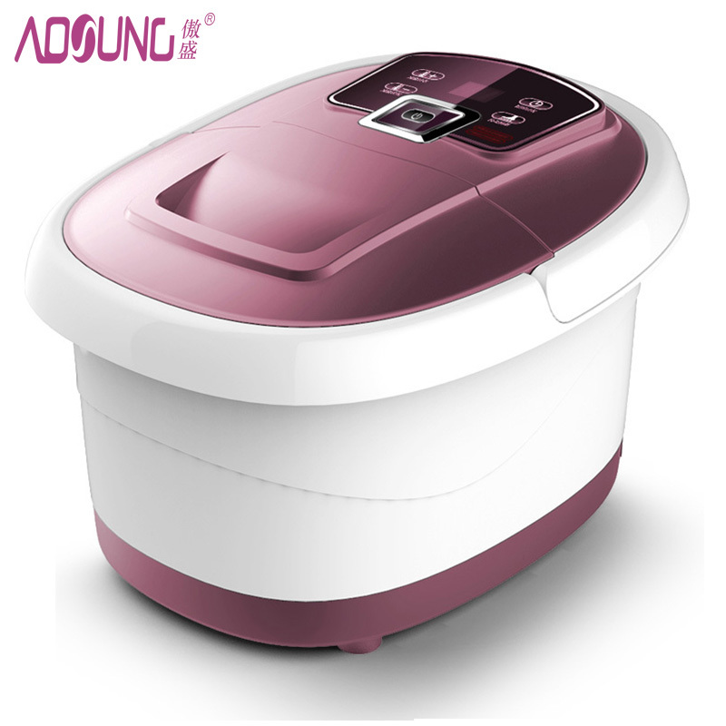 傲盛(AOSHENG) 智能养生足浴器 FS1(粉) 气泡冲浪,循环加热,红灯照射,智能足浴盆
