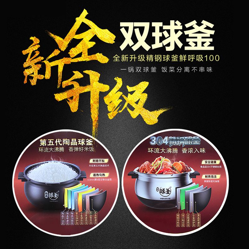 苏泊尔(SUPOR)电压力锅 CYSB50FH19Q-150 双胆球釜大容量高压饭煲压力饭锅压力饭煲多用途锅电高压锅