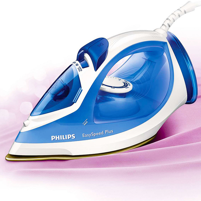 飞利浦(Philips)电熨斗 家用垂直蒸汽熨烫机 大功率不粘陶瓷 除皱顺滑底板 GC2046/28蓝