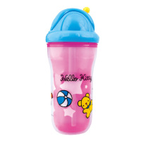 美国努比/Nuby双层hello kitty吸管杯宝宝水杯儿童学饮杯270ml