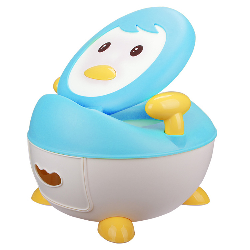 世纪宝贝(babyhood)企鹅坐便器 BH-113 湖蓝色 儿童男女宝宝小便盆尿壶1-3-6岁卡通小孩马桶