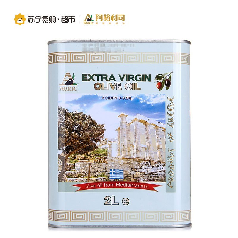 希腊AGRIC阿格利司特级初榨橄榄油2L铁桶装