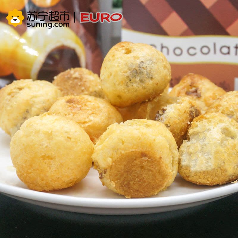 泰国进口 EURO欧乐巧克力味泡芙球180克/盒 西式糕点图片