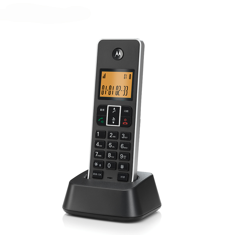 摩托罗拉(MOTOROLA)C7501RC智能插卡录音子母机高端商务办公客服电话来电语音报号中文橙色背光固定座机(黑色)高清大图