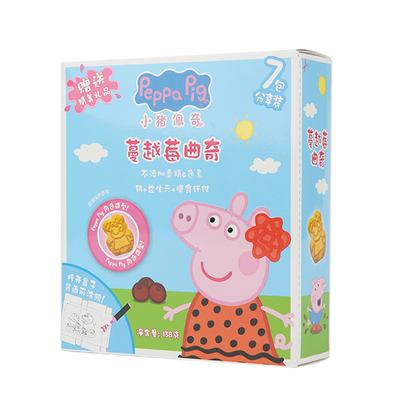 小猪佩奇PeppaPig 蔓越莓曲奇饼干138g 盒装