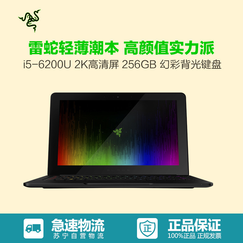 雷蛇(Razer)灵刃潜行版RZ09-01682E11 12.5英寸超极本电脑(i5六代 256G纯固态 黑)