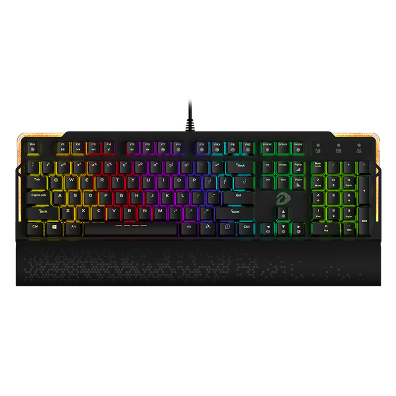 达尔优(dare-u)机械师EK815 104键幻彩RGB水流背光游戏台式机笔记本电脑办公机械键盘 黑色黑轴