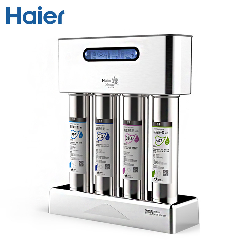 海尔(Haier)净水器 家用直饮 无桶无废水 大流量不插电 M6(G4)[减垢]
