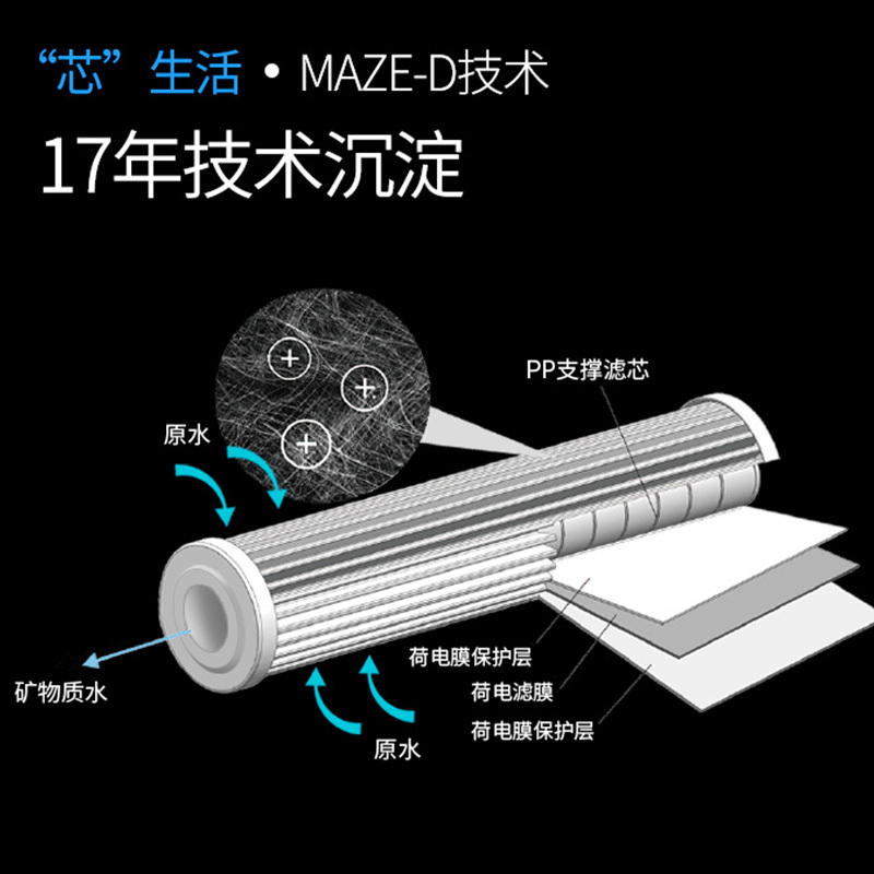 海尔(Haier)净水器 家用直饮 无桶无废水 大流量不插电 M6(G4)[减垢]