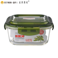 克芮思托 方形耐热玻璃保鲜盒大中小三件套 扣盖玻璃储物食物盒