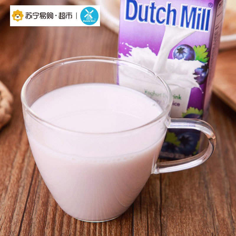 泰国进口达美（Dutch Mill）蓝莓味酸奶饮品180ml*4组合装