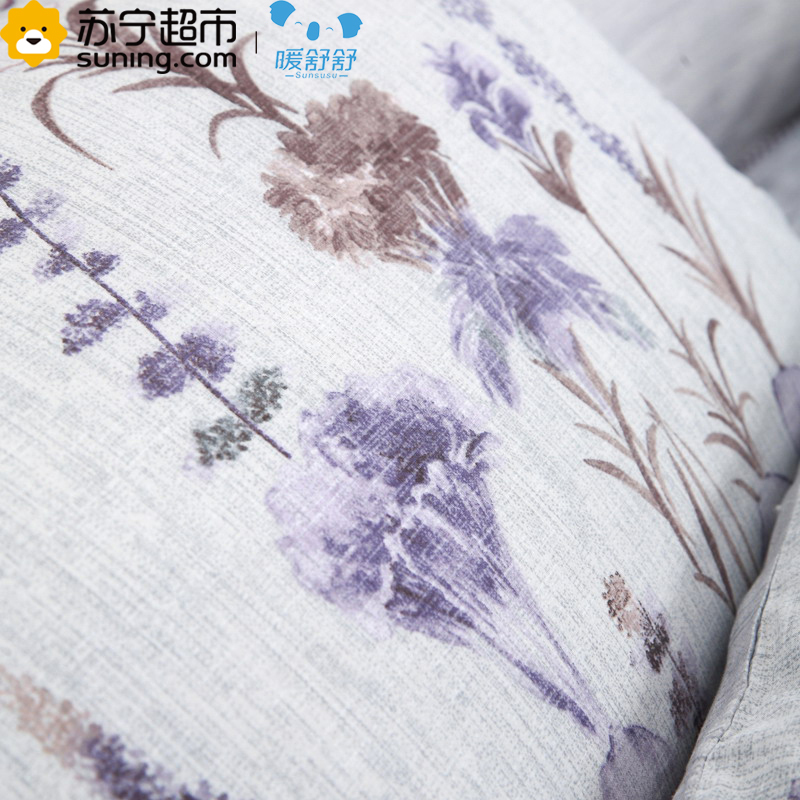 暖舒舒家纺 天丝麻四件套 春秋款床单被套 简约舒适风 浮香 床上四件套1.5-1.8米床