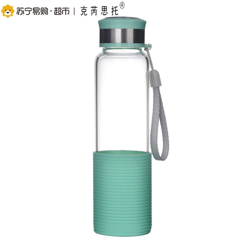 克芮思托 心宜运动水杯330ml 耐热玻璃杯便携创意运动水杯可爱随手杯