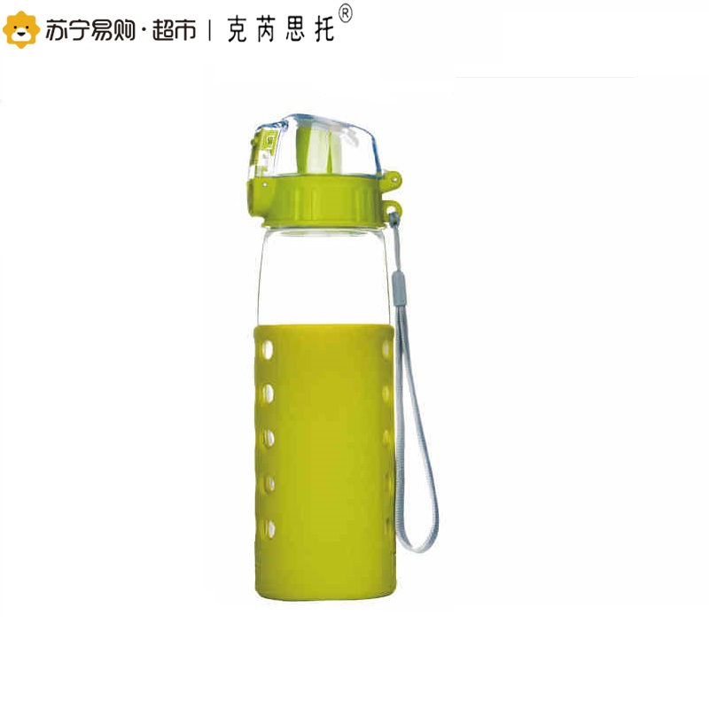 克芮思托 康源运动水杯420ml 创意玻璃水杯 便携男女运动水瓶 可爱随手杯学生带盖茶杯
