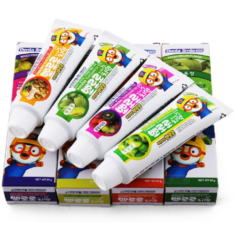 韩国进口PORORO宝露露儿童牙膏90g*1(苹果味)
