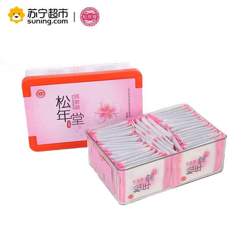 [买2赠1原品]松年堂 山东东阿阿胶糕 即食阿胶膏 玫瑰味450g 盒装