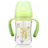 好孩子（Goodbaby）母乳实感宽口径握把吸管玻璃奶瓶180ml(小树系列) B80358