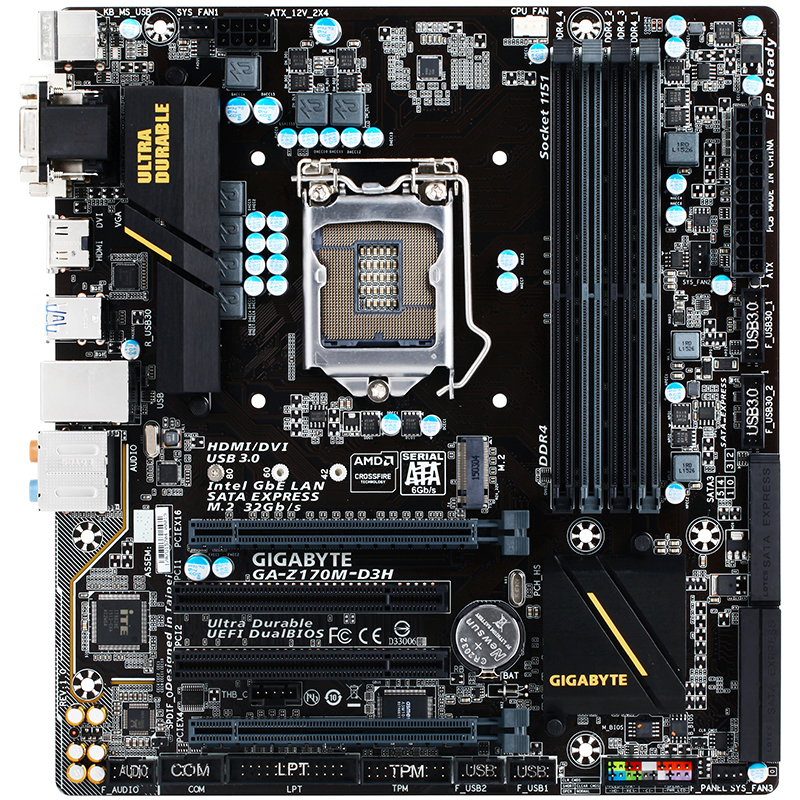 苏宁自营技嘉(GIGABYTE)Z170M-D3H主板 (Intel Z170/LGA 1151)