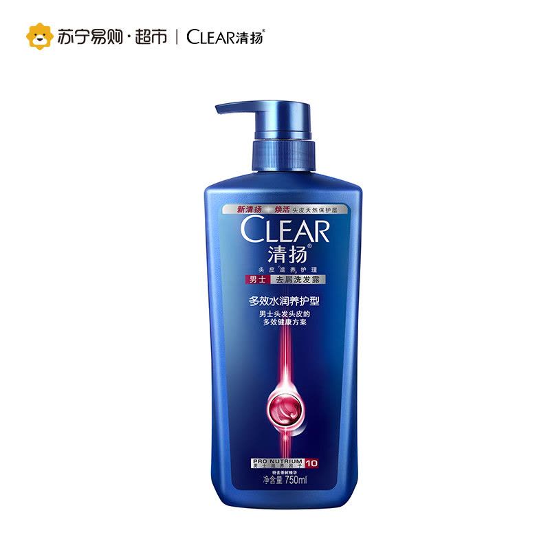 清扬男士去屑洗发露多效水润养护型蓝瓶750ml*6图片