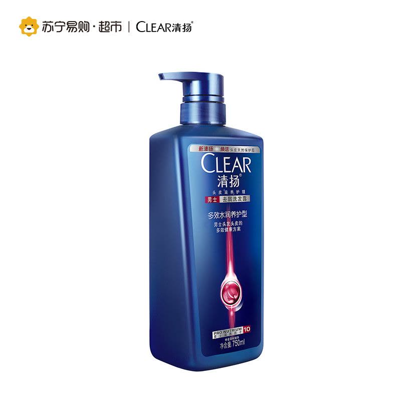 清扬男士去屑洗发露多效水润养护型蓝瓶750ml*6图片