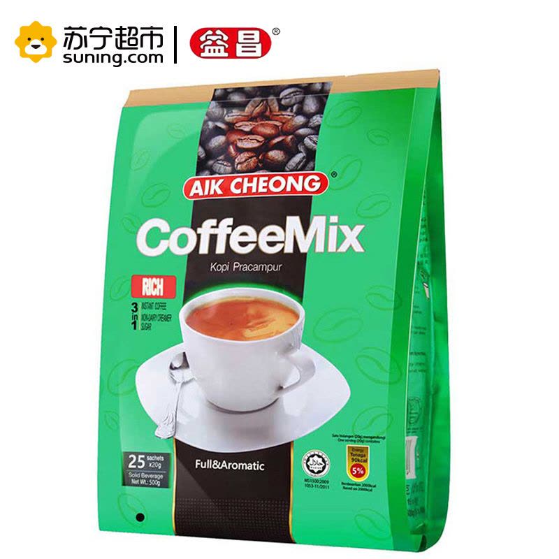 益昌三合一即溶咖啡(特浓) 20g*25包袋装 马来西亚进口咖啡 醇香浓醇图片