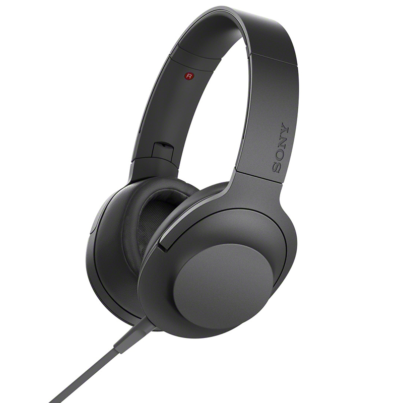 索尼(SONY) 立体声耳机MDR-100AAP 可折叠头戴式麦克风耳机 炭黑