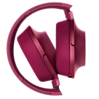 索尼(SONY) 立体声耳机MDR-100AAP 可折叠头戴式麦克风耳机 波多尔红