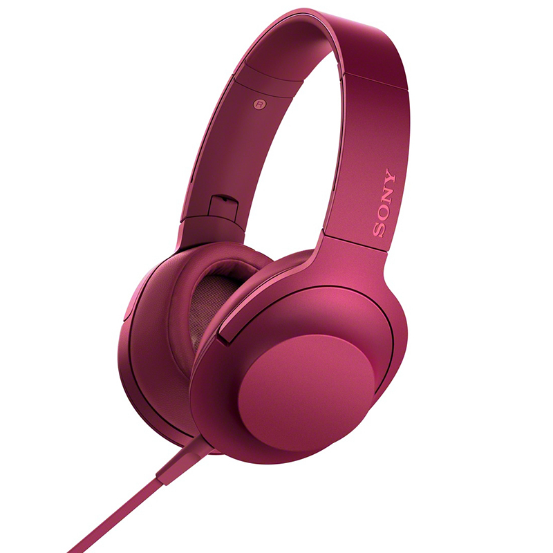 索尼(SONY) 立体声耳机MDR-100AAP 可折叠头戴式麦克风耳机 波多尔红