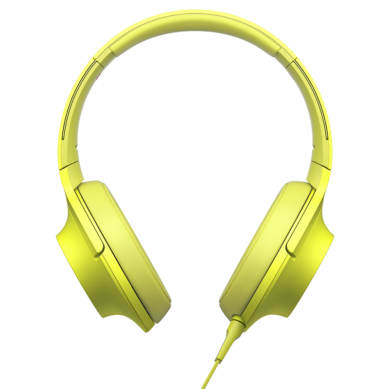 索尼(SONY) 立体声耳机MDR-100AAP 可折叠头戴式麦克风耳机 柠檬黄