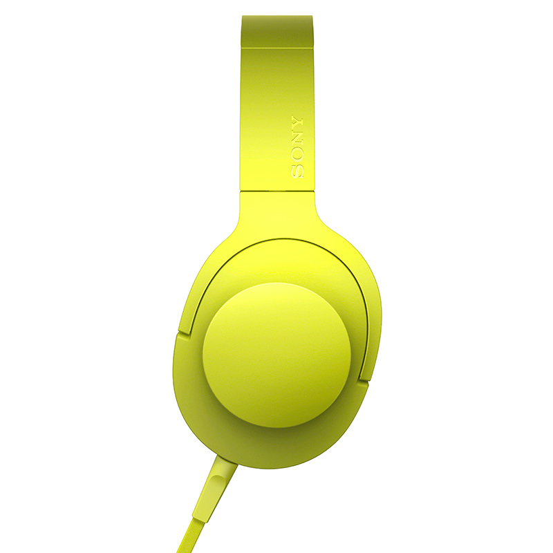 索尼(SONY) 立体声耳机MDR-100AAP 可折叠头戴式麦克风耳机 柠檬黄