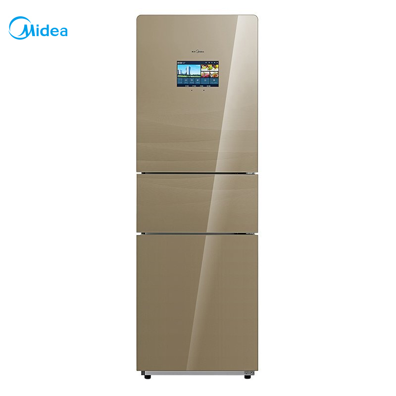 美的(Midea)BCD-296WTGPZM 296升 风冷无霜 变频节能 玻璃面板 中门宽幅变温家用三门电冰箱