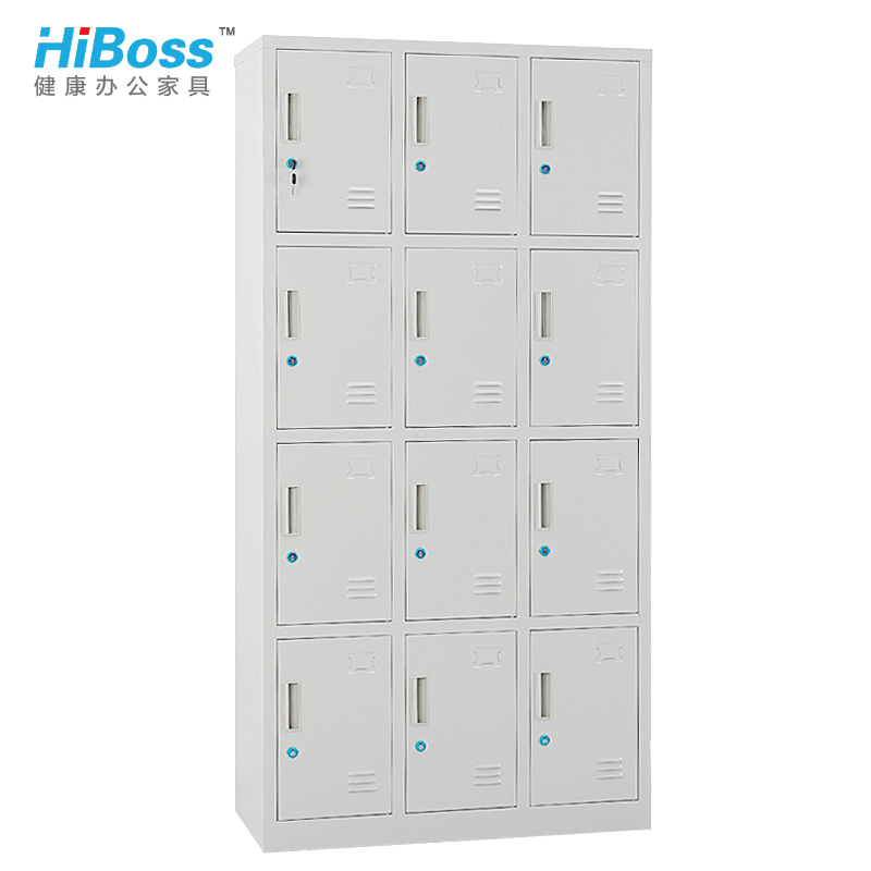 HiBoss办公家具12门更衣柜铁皮柜铁衣柜储物柜寄存柜
