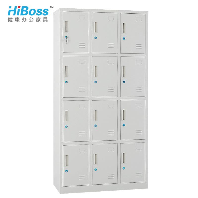 HiBoss办公家具12门更衣柜铁皮柜铁衣柜储物柜寄存柜图片