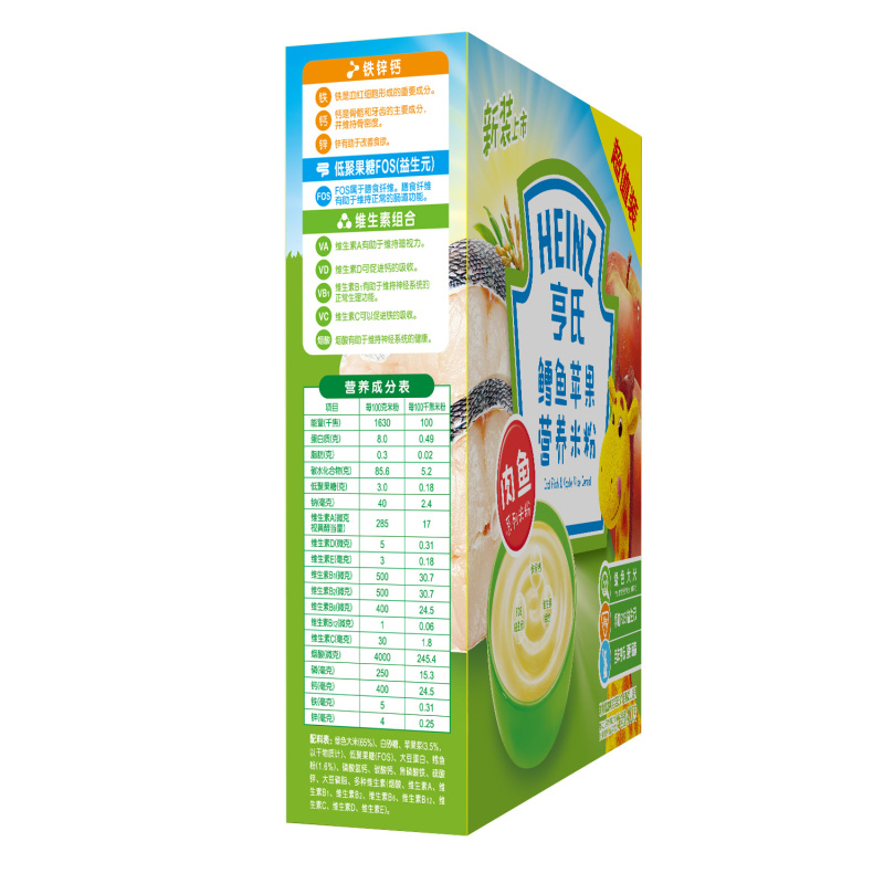 Heinz亨氏鳕鱼苹果营养米粉400g