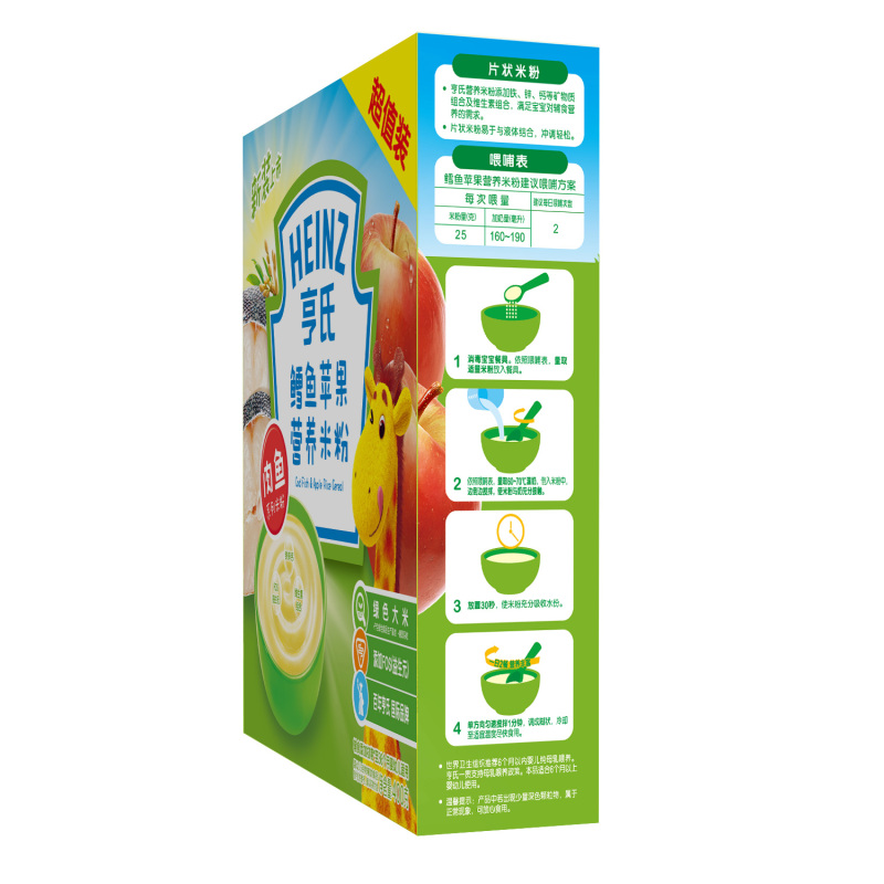 Heinz亨氏鳕鱼苹果营养米粉400g