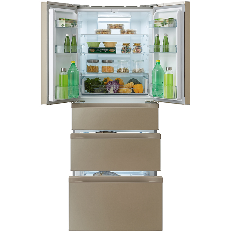 美的(Midea)BCD-350WTPZV(E) 350升 变频节能 智能操控 风冷无霜中门变温分类储存静音家用多门冰箱