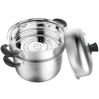 美的（Midea）蒸锅304不锈钢 3层三层加厚大蒸笼 电磁炉通用锅具汤锅蒸汽锅