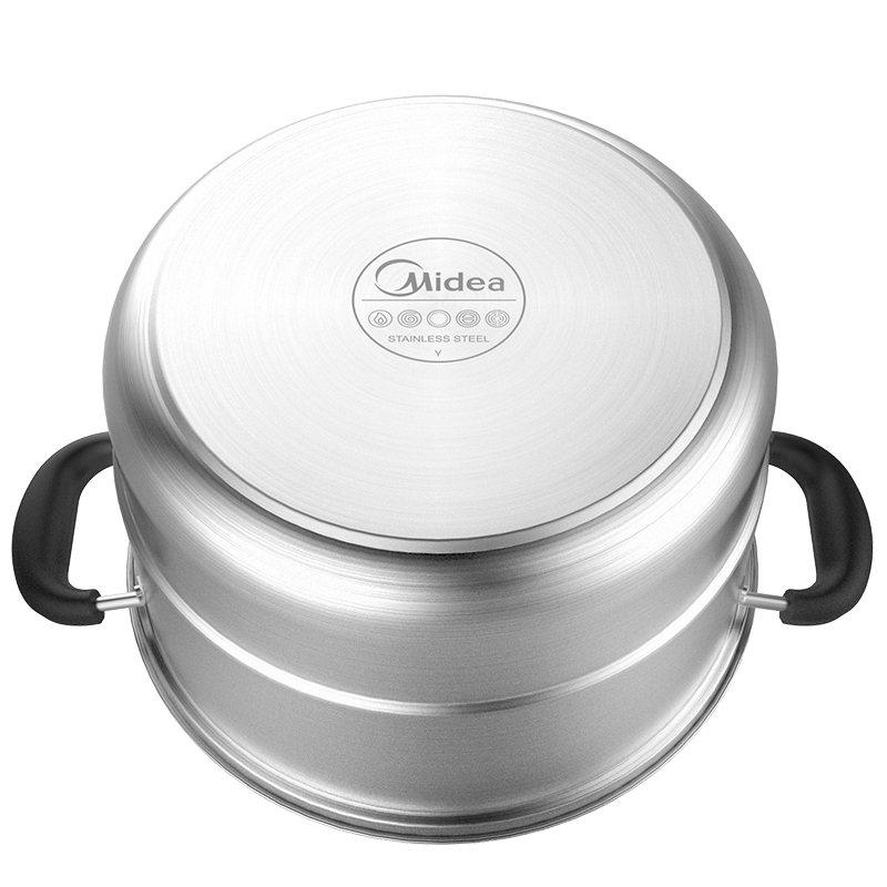 美的（Midea）蒸锅304不锈钢 3层三层加厚大蒸笼 电磁炉通用锅具汤锅蒸汽锅