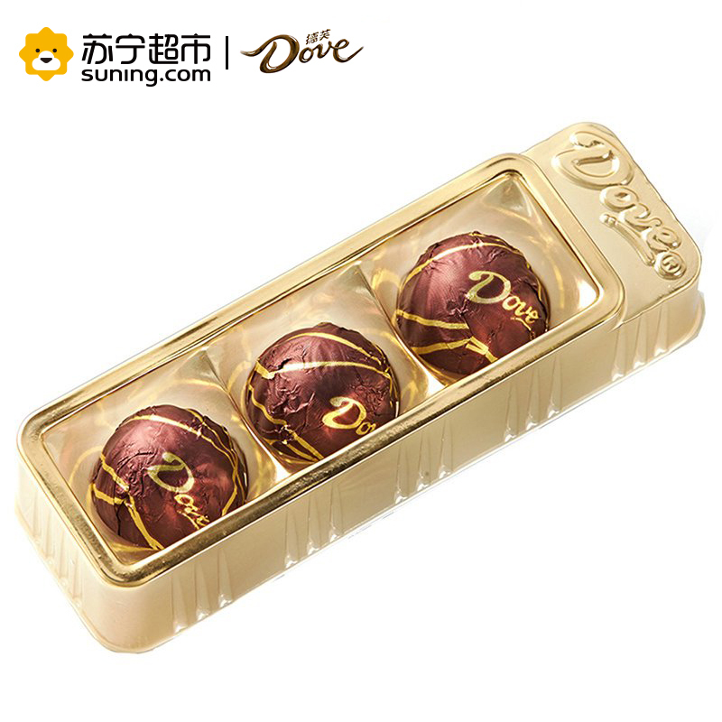 德芙 (DOve)尊慕原粒榛仁提拉米苏味夹心黑巧克力 35g/盒装 休闲 零食