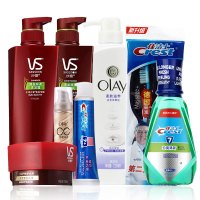 沙宣清盈顺柔洗发露+润发乳+发膜+Olay沐浴乳+Olay活颜隔离修饰乳+漱口水+抗敏感牙膏+优能健齿牙刷