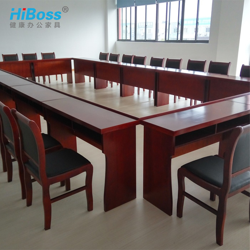 HiBoss 实木脚会议椅会议室办公椅 四脚椅子 电脑椅