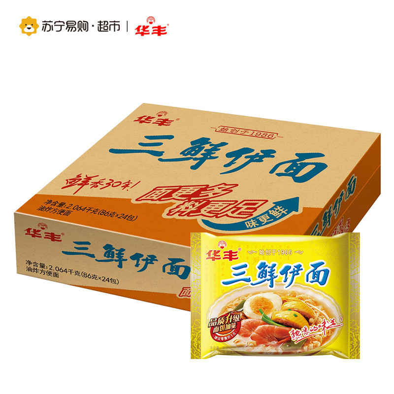华丰 三鲜伊面单包78g*24整箱