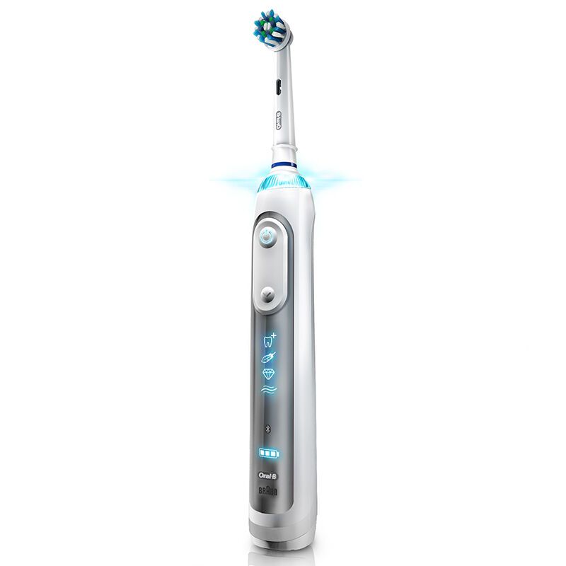博朗欧乐B（Oralb）智能电动牙刷 3D声波震动成人充电式牙刷 配刷头*4 iBrush8000 plus星光银