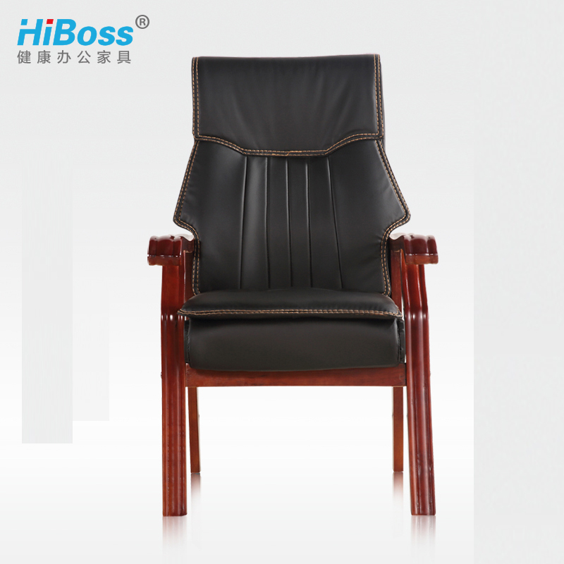 HiBoss 实木办公椅 会议椅 麻将椅 电脑棋牌椅 四脚老板椅子