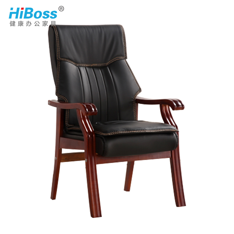 HiBoss 实木办公椅 会议椅 麻将椅 电脑棋牌椅 四脚老板椅子