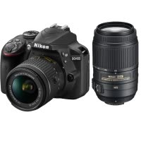 尼康(Nikon) D3400（AFP 18-55mm+AFS 55-300mm ) 双镜头单反套装 约2416万像素