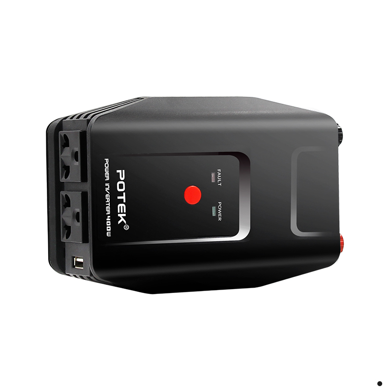 POTEK 逆变器12V转220V400W汽车电源转换器 变压器车载充电器USB汽车插座 经典黑